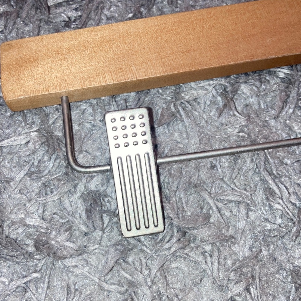 Set of 12 Wooden Pant Hangers Metal Clips with rubber grips - Picture 4 of 7